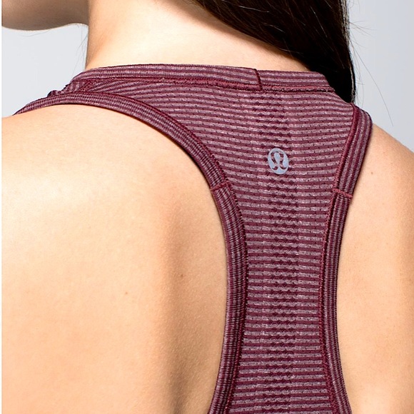 LULULEMON • Run Swiftly Tech Tank Top • Size 6 • Tonka Stripe Heathered Bordeaux - Picture 11 of 13